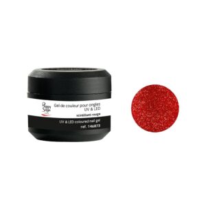 Coloured UV&LED nail gel scintillant rouge 5g