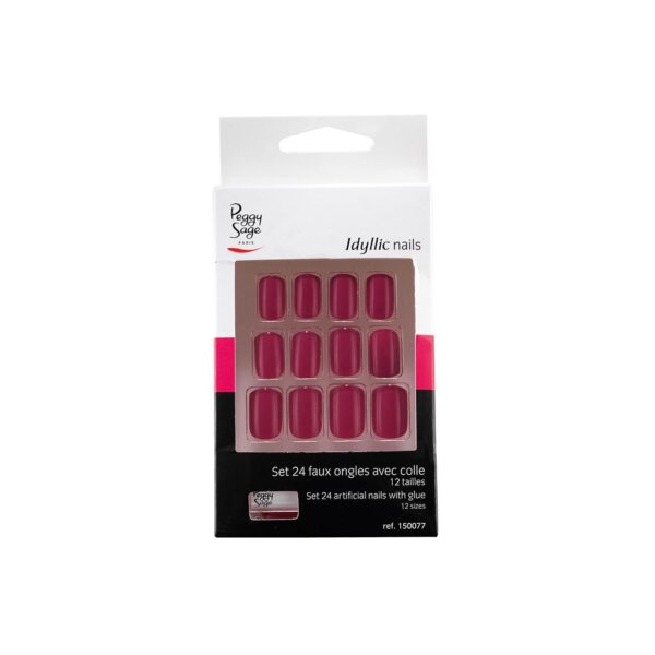 Peggy Sage Set 24 artificial nails Idyllic nail - fuchsia