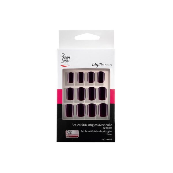 Peggy Sage Set 24 artificial nails Idyllic nail - plum