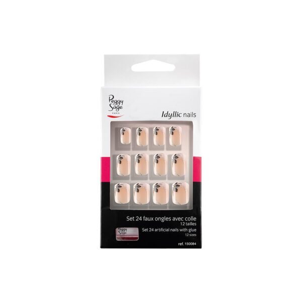 Peggy Sage Set 24 artificial nails Idyllic nail shiny flowers