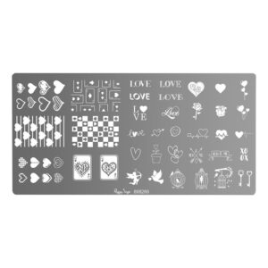 Nail art stamping plate love